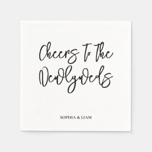 Personalised Cheers Wedding Rustic Hand lettering Napkin