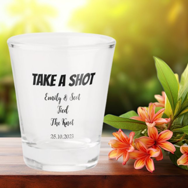Personalised Cheers Wedding Shooters Shot Glass (Creator Uploaded)