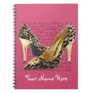 Personalised Cheetah Heels – Stylish Pink Notebook