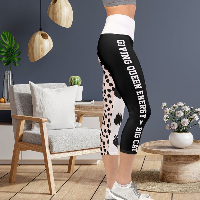 Personalised Cheetah Leopard Big Cat Pattern Spots Capri Leggings (Creator Uploaded)