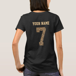 Personalised Cheetah Pattern Number 7 T-Shirt