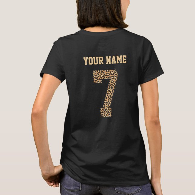 Personalised Cheetah Pattern Number 7 T-Shirt (Back)