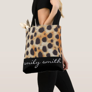 Personalised Cheetah Pattern Tote Bag