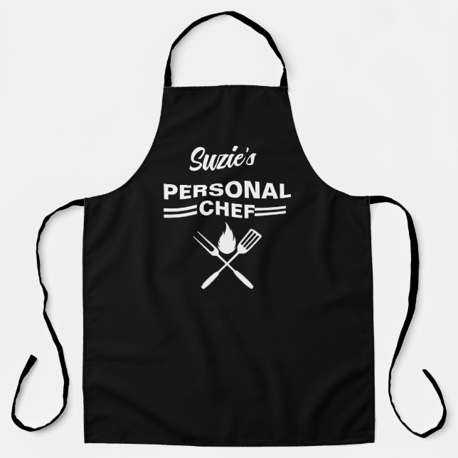 Personalised Chef Apron - Custom Name Kitchen Gift (Front)