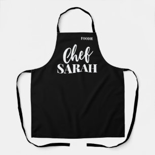 Personalised Chef Apron   Modern Foodie Black