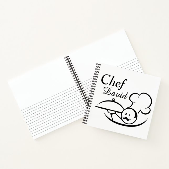 Personalised Chef Minimalist Illustration  Notebook (Inside)