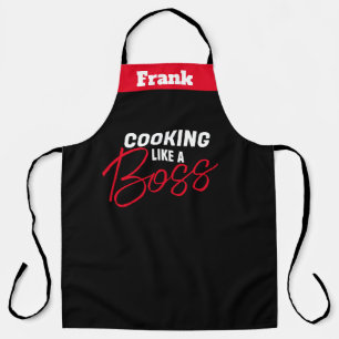 Personalised Chef Name Aprons, Cooking Like a Boss Apron