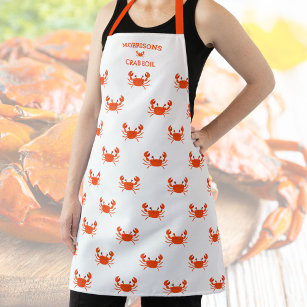 Personalised Chef Seafood Crab Boil Crab Pattern Apron