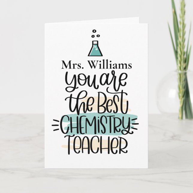 Personalised Chemistry Teacher Thank You Card (Front)