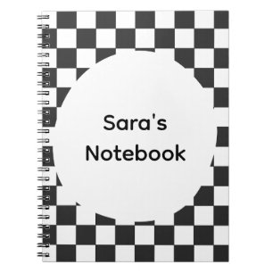 Personalised Chequerboard Spiral Notebook 