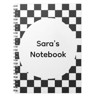 Personalised Chequerboard Spiral Notebook 