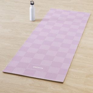 Personalised Chequered Sugar Plum Lavender Purple Yoga Mat