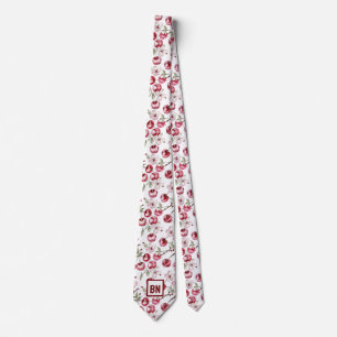 Personalised Cherry Blossom Cherries Watercolor Tie