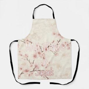 Personalised Cherry Blossom Chinoiserie Mahjong Apron