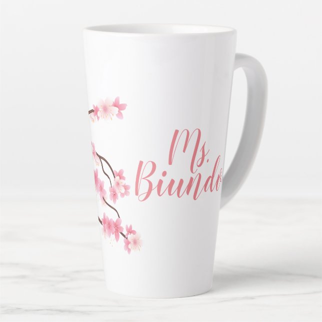 Personalised Cherry Blossom Mug *Flower (Right Angle)