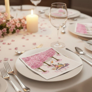 Personalised Cherry Blossom Picnic Napkins