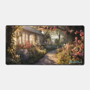 Personalised Cherry Blossom Village Desk Mat