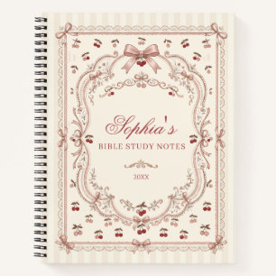 Personalised Cherry Bow Bible Study Notebook