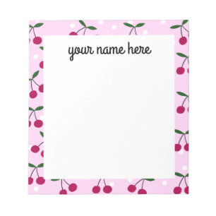 Personalised Cherry Notepad