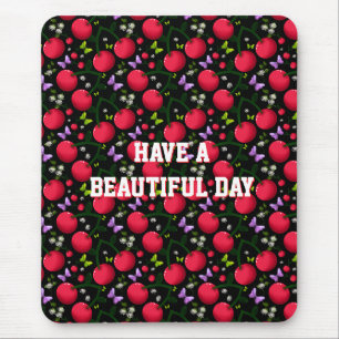 Personalised cherry pattern mouse pad