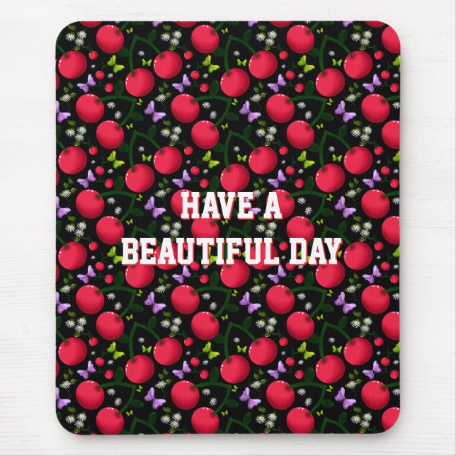 Personalised cherry pattern  mouse pad (Front)