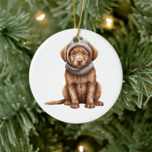 Personalised Chesapeake Bay Retriever Dog Ceramic Ornament