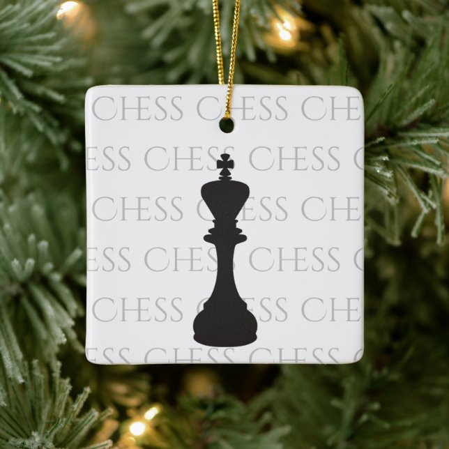 Personalised Chess King Classic Piece Modern Ceramic Ornament (Tree)