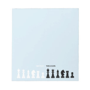 Personalised Chess Piece Blue Notepad