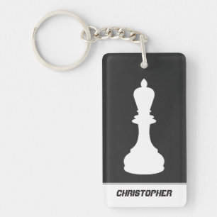 Personalised Chess Pieces Bishop and Knight Key Ring