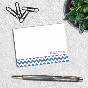 Personalised Chevron Navy Stripes Post-it Notes