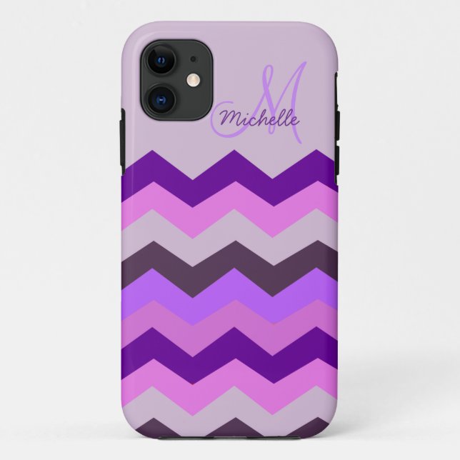 Personalised Chevron Purple Blast Case-Mate iPhone Case (Back)