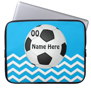 Personalised Chevron Soccer Laptop Cases for Girls