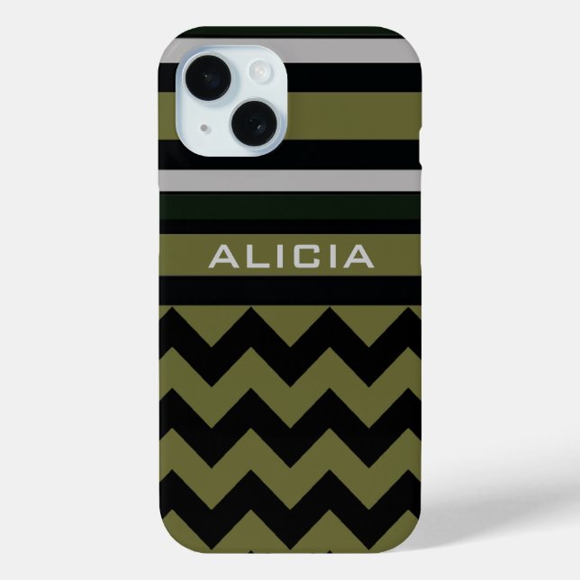 personalised chevron & stripes Case-Mate iPhone case (Back)