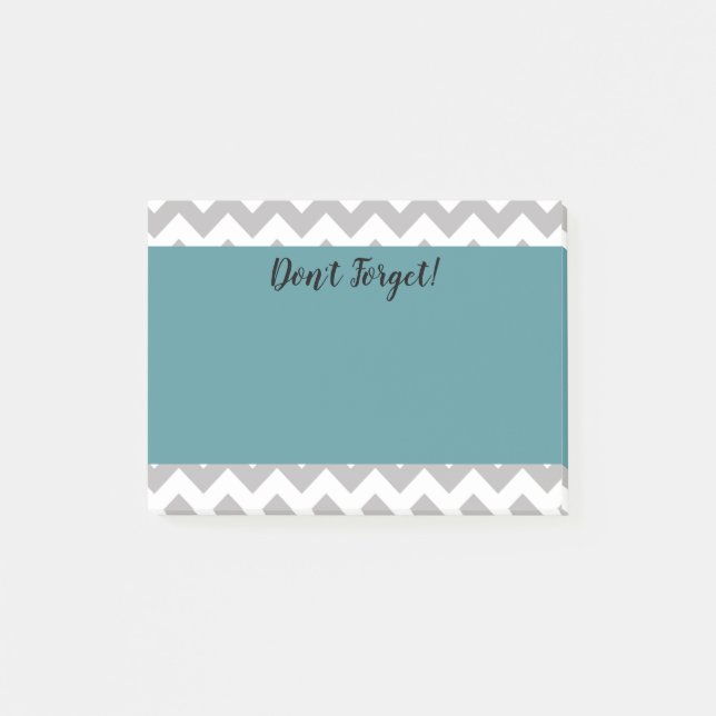 Personalised Chevron & Teal Post it Notes (Front)