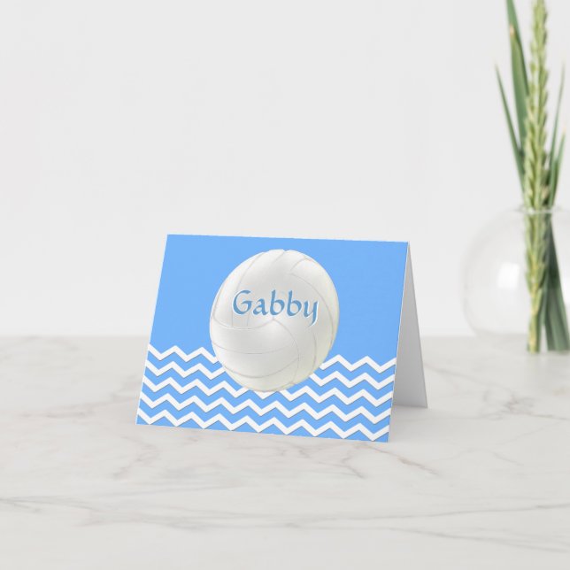 Personalised Chevron Volleyball Note Cards (Front)