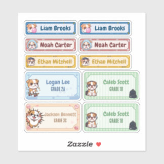 Personalised Chibi Bulldog Name Labels