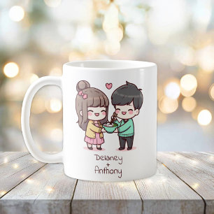 Personalised Chibi-Style Dumpling Couple Coffee Mug