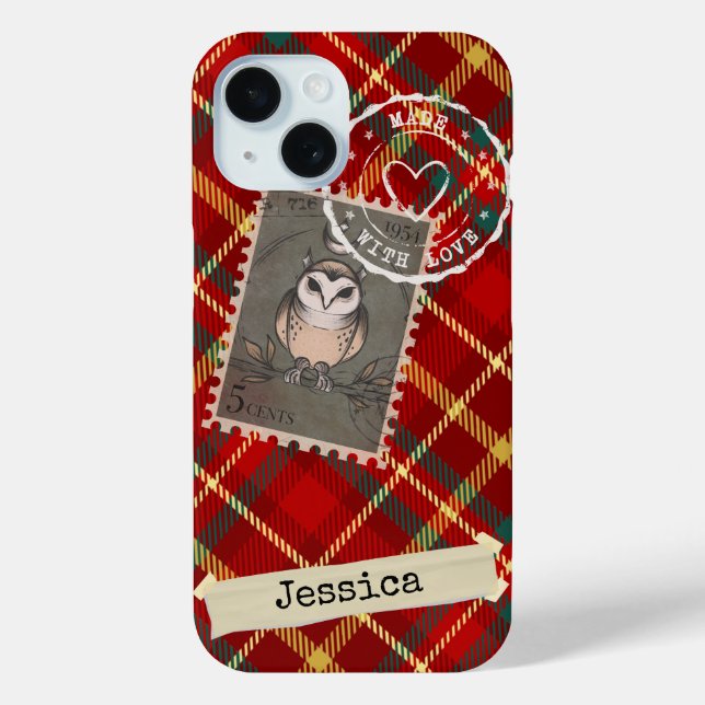 Personalised Chic and Fun Tartan Print  Case-Mate iPhone Case (Back)