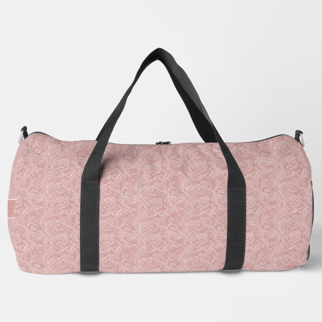 Personalised Chic Blush Pink & White Custom  Duffle Bag (Front)