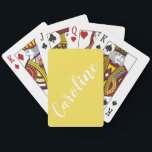 Personalised Chic Calligraphy Name Summer Yellow Playing Cards<br><div class="desc">Personalised Minimalist Calligraphy Name in Summer Yellow Playing Cards</div>