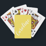 Personalised Chic Calligraphy Name Summer Yellow Playing Cards<br><div class="desc">Personalised Minimalist Calligraphy Name in Summer Yellow Playing Cards</div>