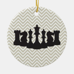Personalised Chic Chevron Chess Christmas Ornament