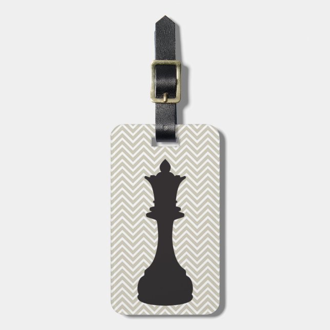 Personalised Chic Chevron Chess Luggage Tag (Front Vertical)