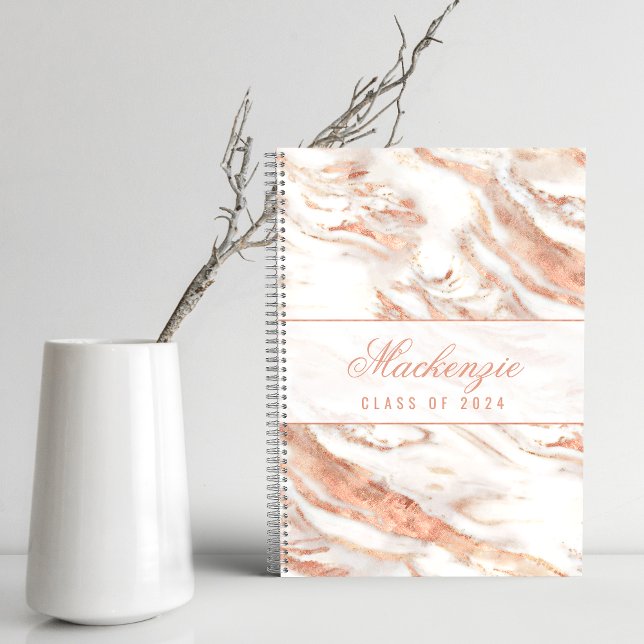 Personalised Chic Copper Marble Rose Gold Metallic Notebook (Creator Uploaded)