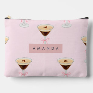 Personalised Chic Espresso Cocktail Pattern Accessory Pouch