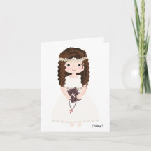 Personalised Chic First Communion-Brown Hair Girl