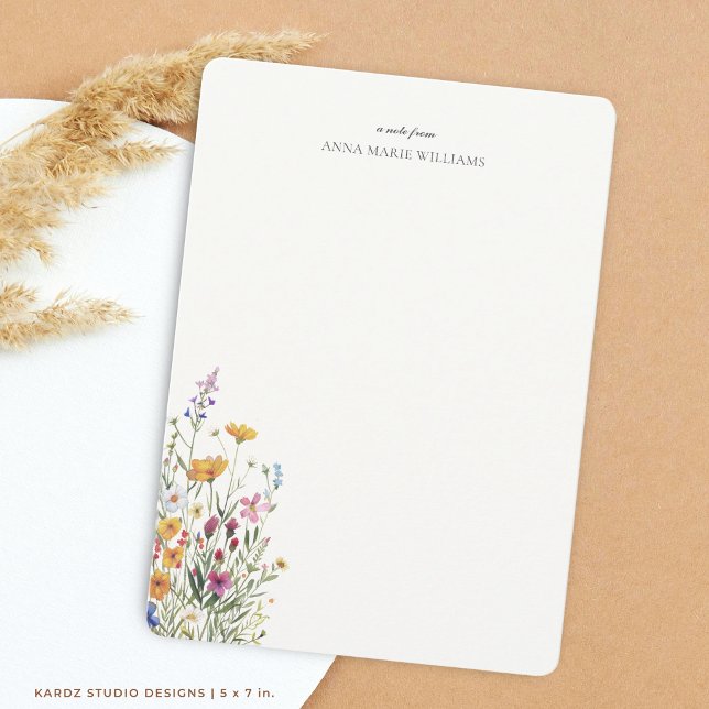 Personalised Chic Floral Elegant Note Card (Floral Chic card in 5x7 in. More sizes available in the collection.)
