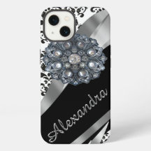 Personalised chic girly vintage damask