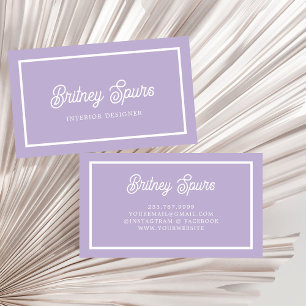 Personalised Chic Lavender Purple Monogram  Name Business Card
