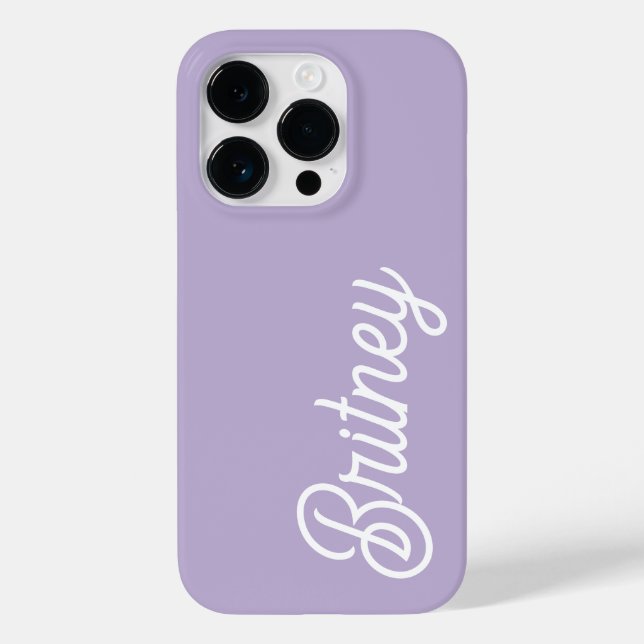 Personalised Chic Lavender Purple Monogram  Name Case-Mate iPhone Case (Back)